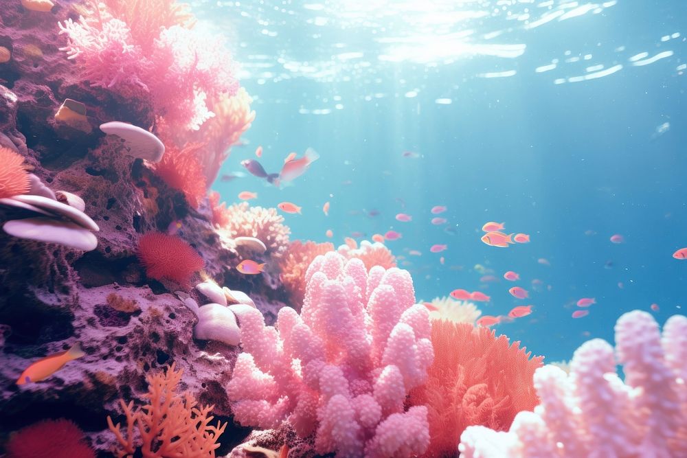 Coral reef sea underwater aquarium. AI generated Image by rawpixel.