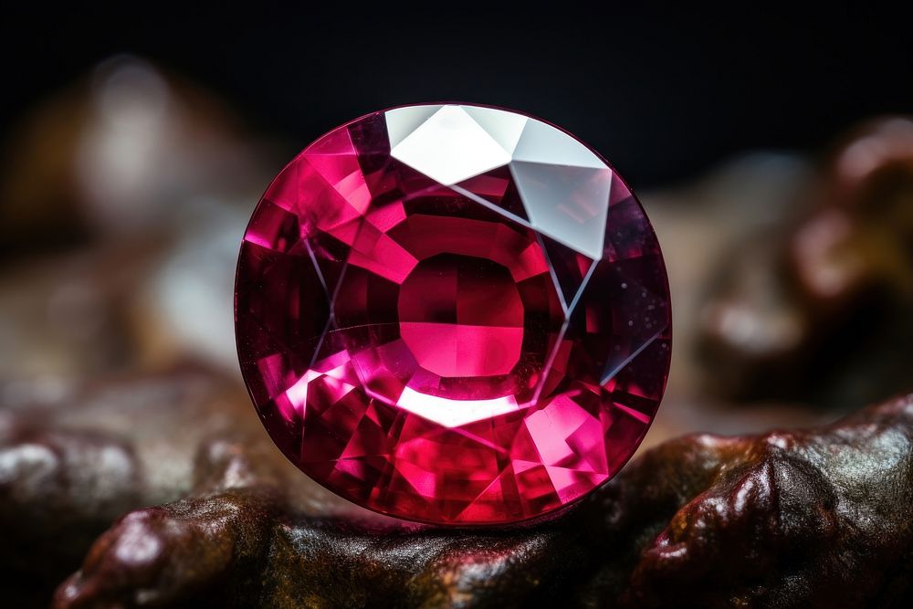 Ruby gemstone jewelry diamond pomegranate. AI generated Image by rawpixel.