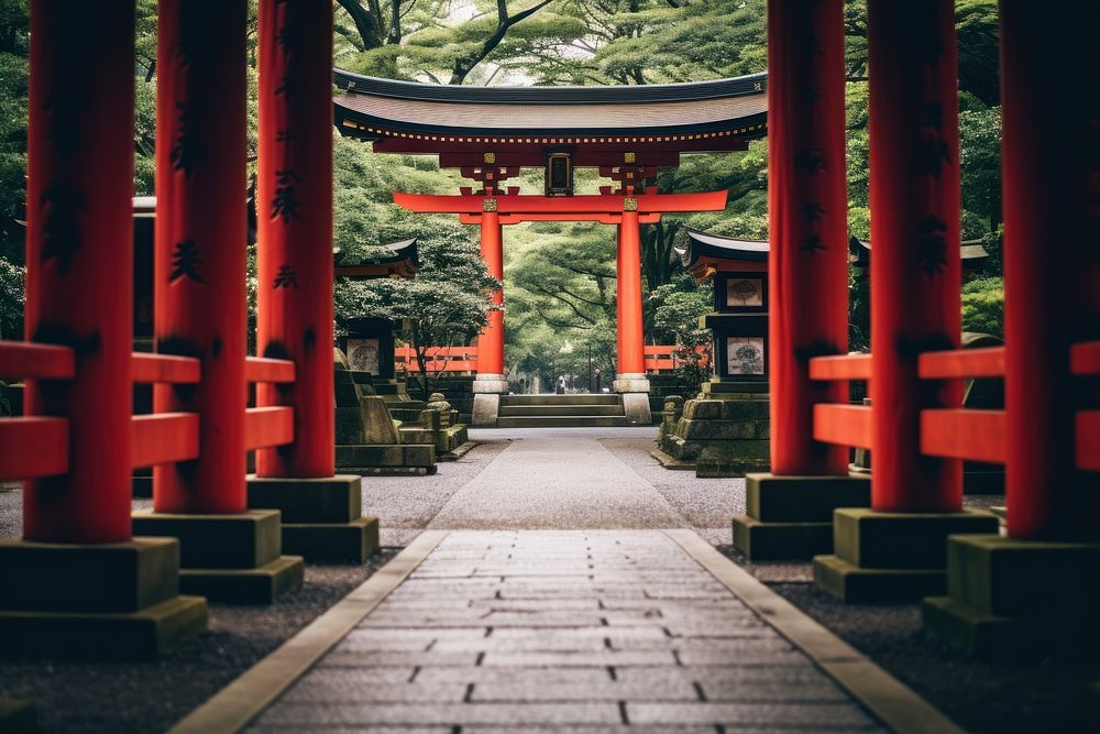 Japanese temple gate architecture building shrine. AI generated Image by rawpixel.