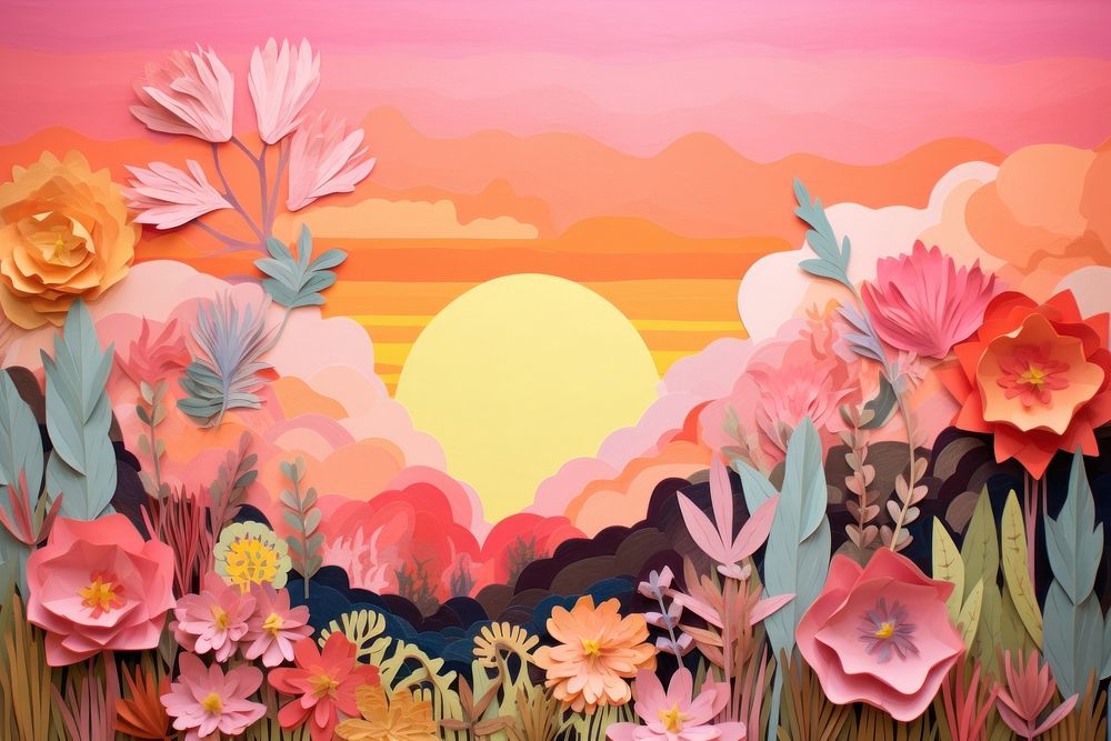 Garden sunset art backgrounds outdoors. AI generated Image by rawpixel.