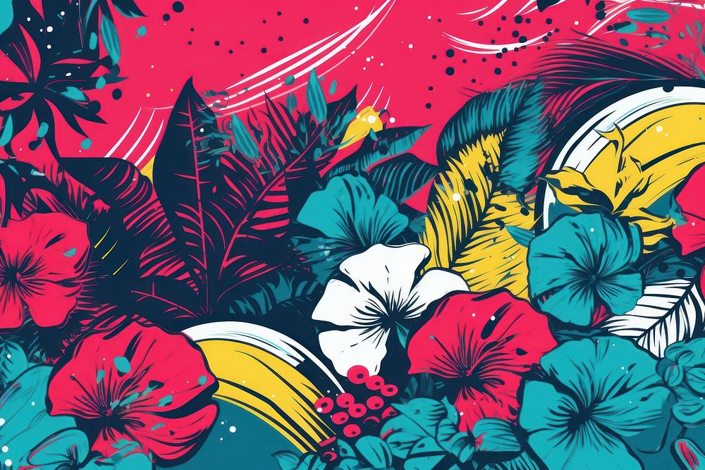 Abstract tropical background pattern backgrounds outdoors. AI generated Image by rawpixel.