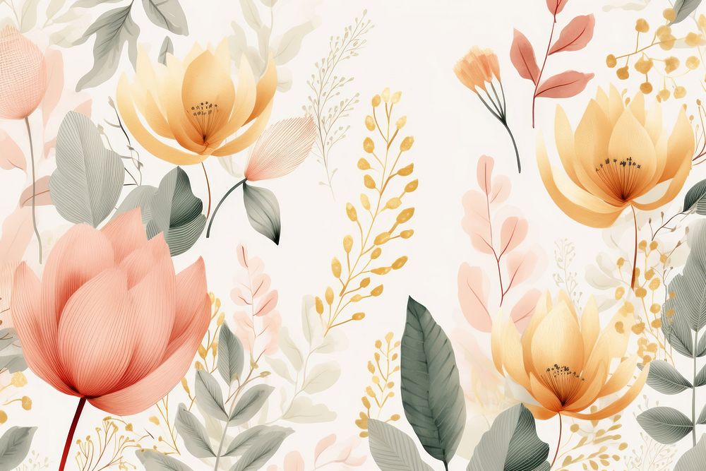 Autumn botanical pattern backgrounds flower. AI generated Image by rawpixel.