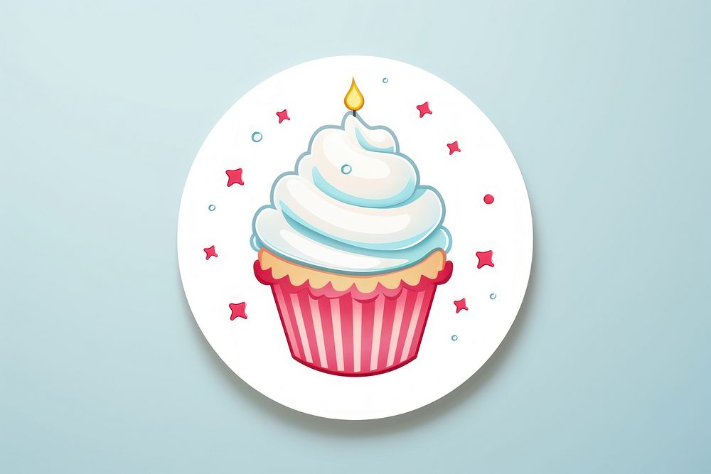 Birthday cupcake dessert cream. AI generated Image by rawpixel.