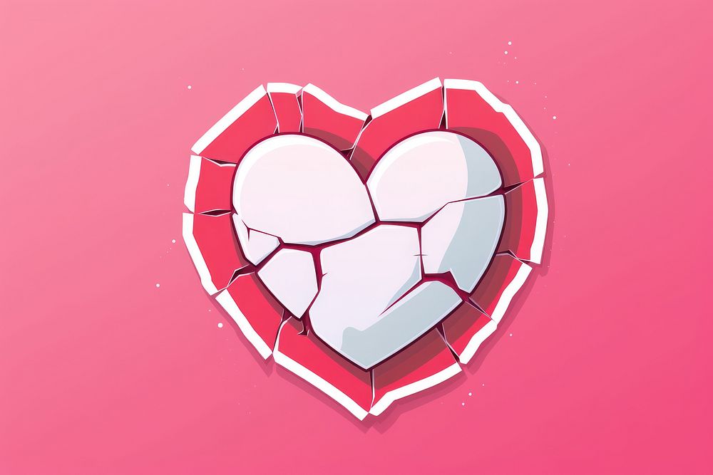 Broken heart breaking cracked damaged. AI generated Image by rawpixel.