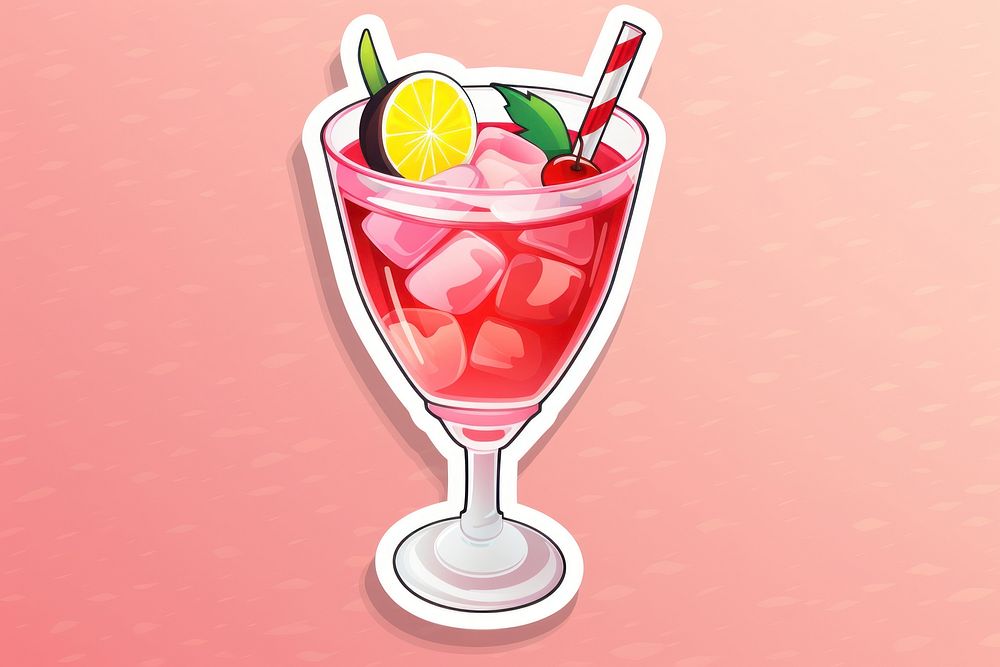 Cocktail drink fruit glass. AI generated Image by rawpixel.