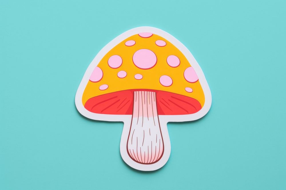 Colorful mushroom fungus agaric toadstool. AI generated Image by rawpixel.