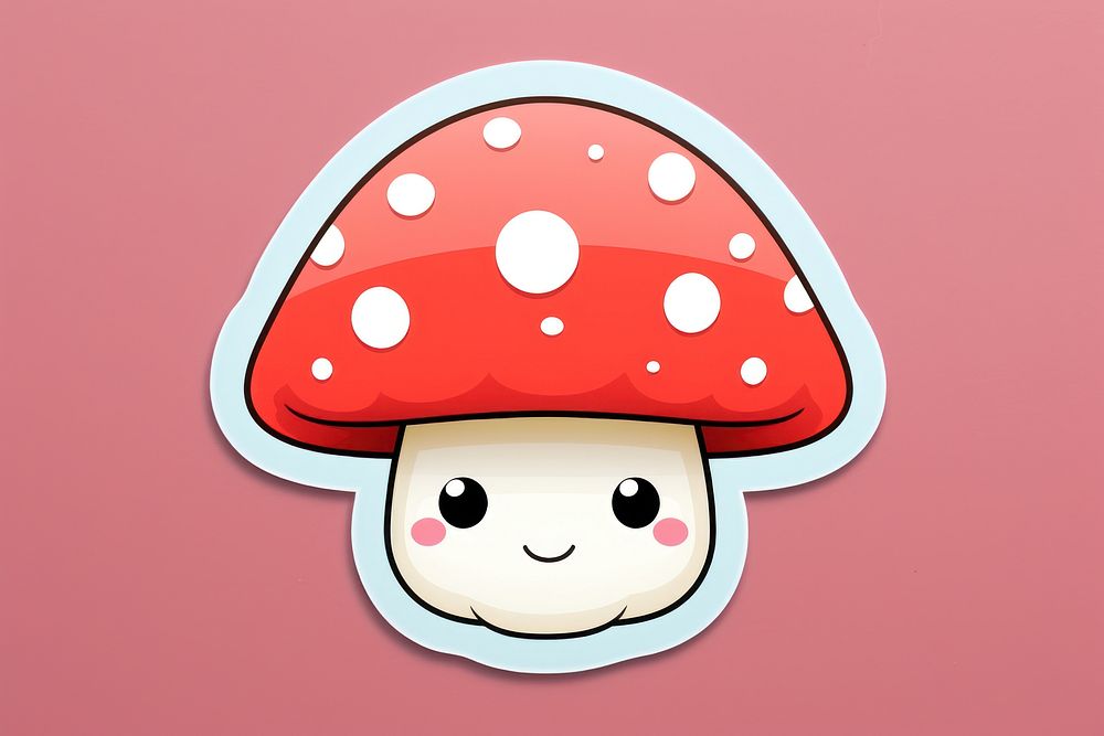 Colorful mushroom cute representation vegetable. AI generated Image by rawpixel.
