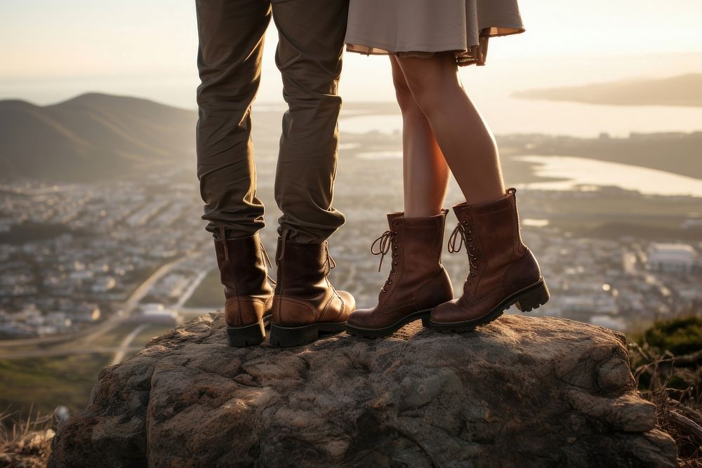 Couples legs outdoors footwear shoe. AI generated Image by rawpixel.