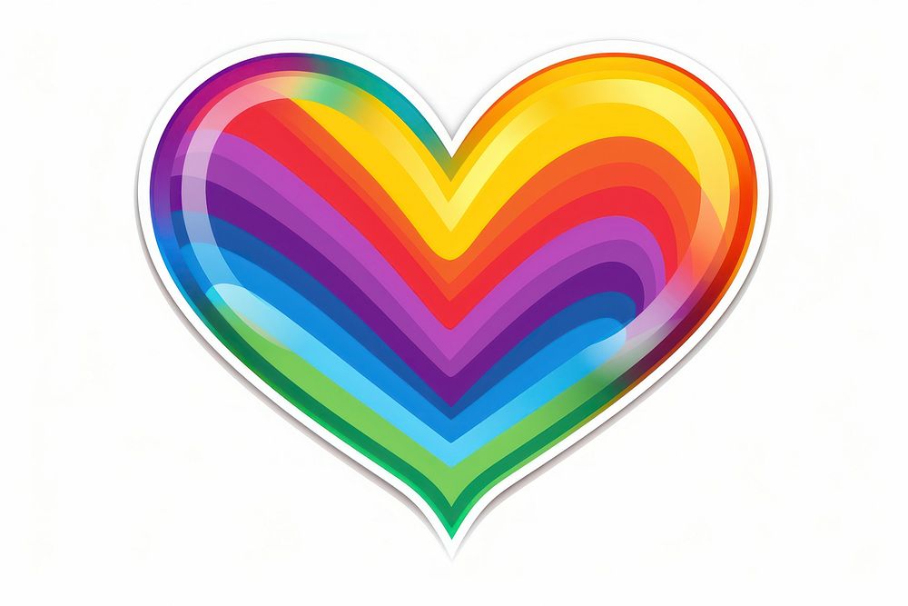 Heart rainbow sticker creativity abstract pattern. AI generated Image by rawpixel.