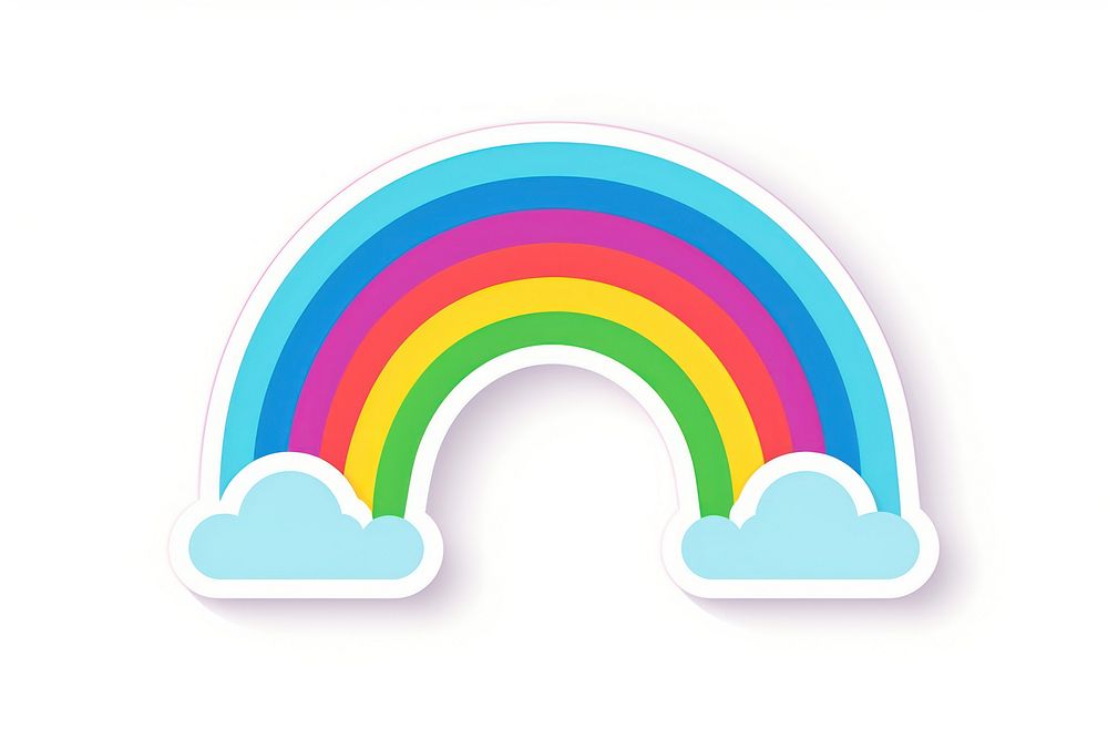 Rainbow sticker logo spectrum outdoors. AI generated Image by rawpixel.