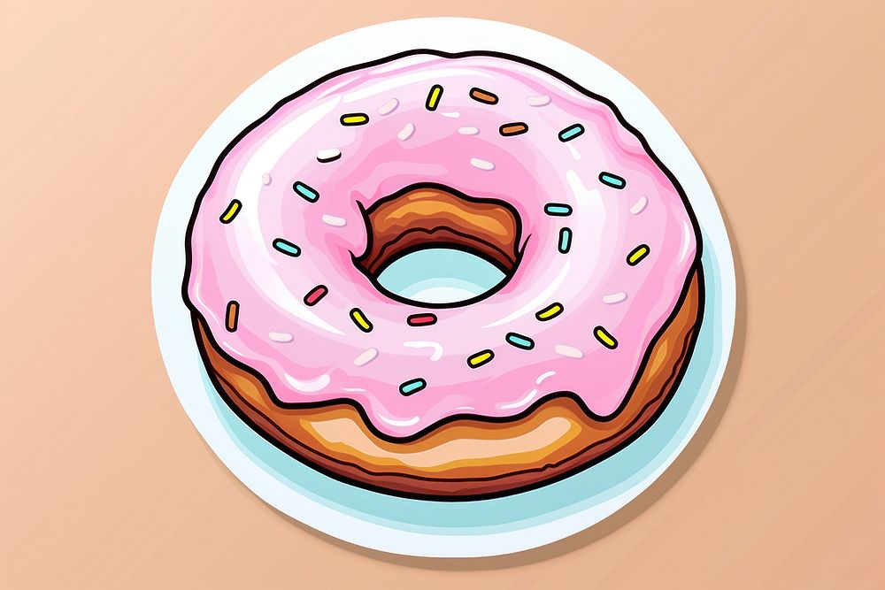 Donut dessert icing plate. AI generated Image by rawpixel.