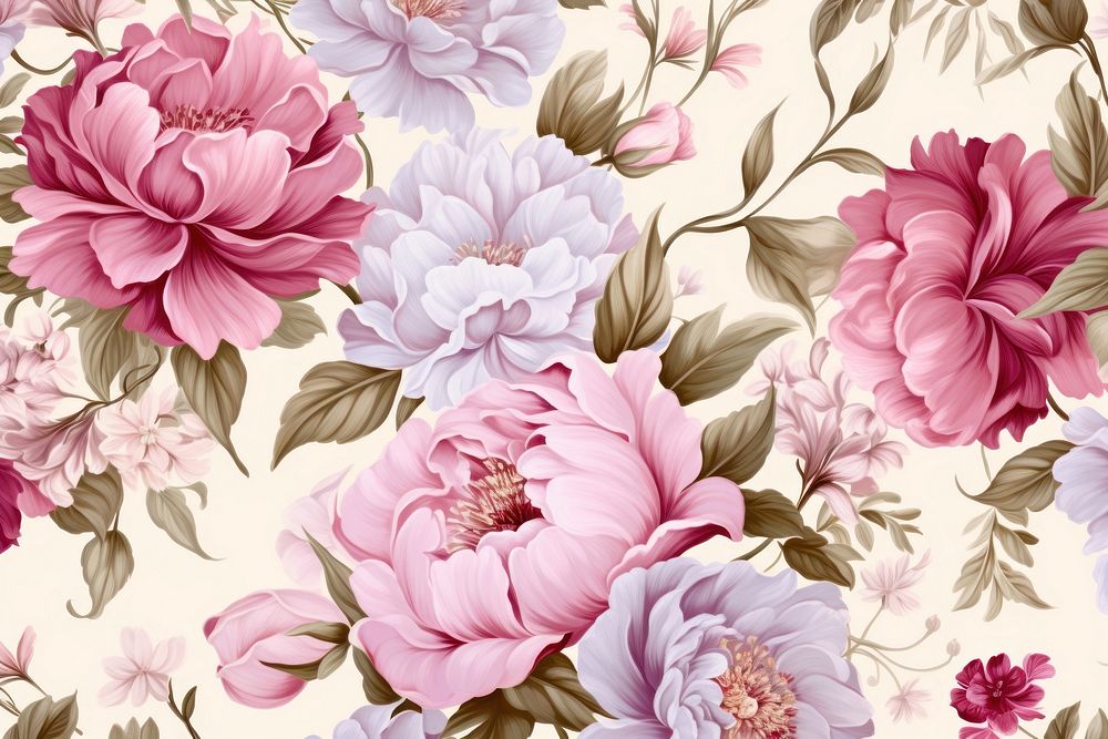Flower and plant pattern flower backgrounds. AI generated Image by rawpixel.