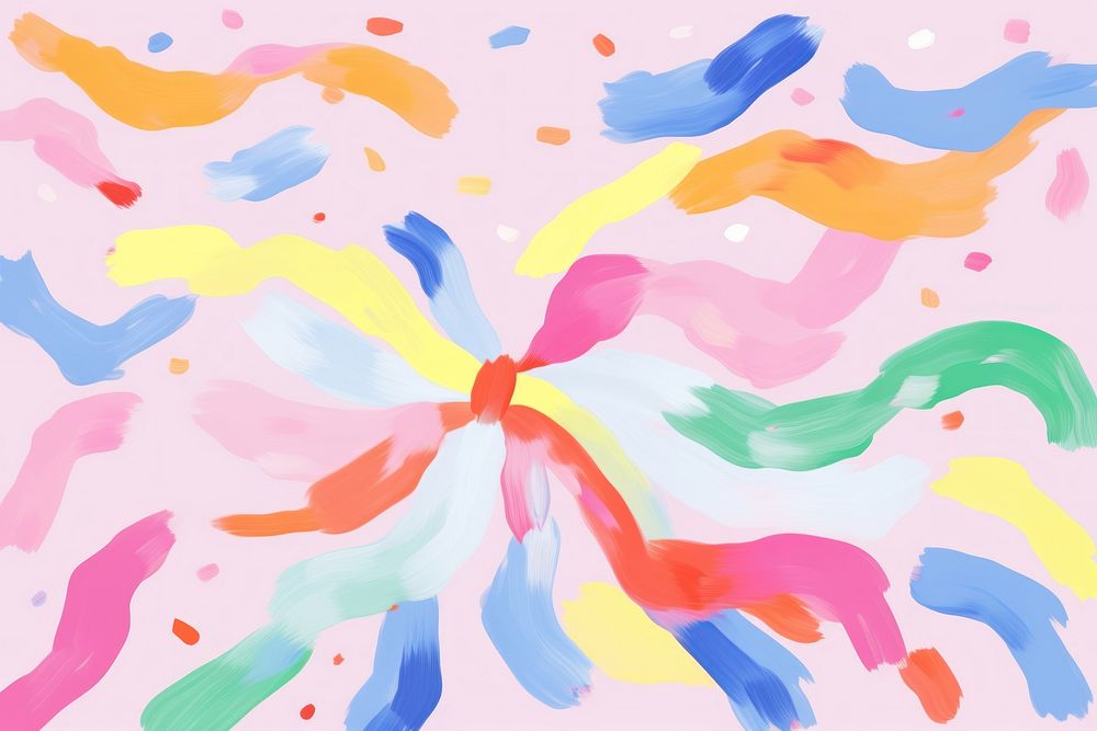 Rainbow ribbon art abstract painting. AI generated Image by rawpixel.