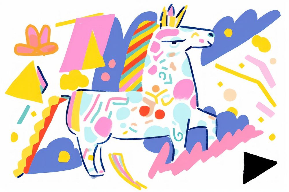 Rainbow unicorn art livestock abstract. AI generated Image by rawpixel.