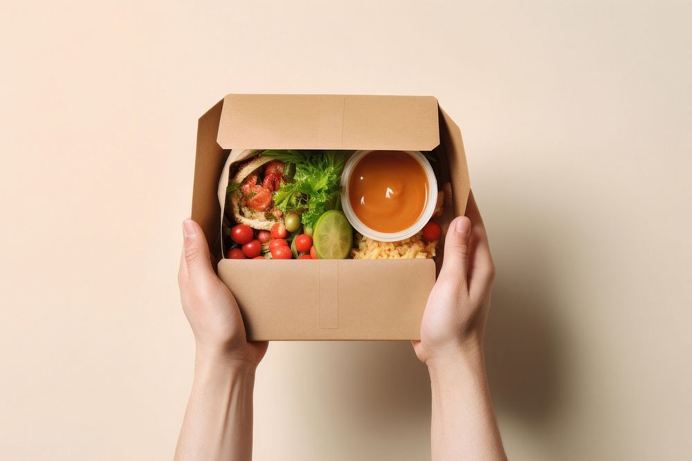 Food cardboard holding lunch. AI generated Image by rawpixel.