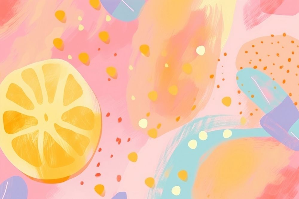 Abstract memphis lemon illustration backgrounds grapefruit creativity. AI generated Image by rawpixel.