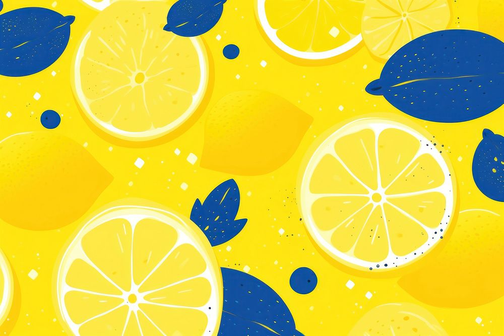 Abstract memphis lemon illustration backgrounds fruit plant. AI generated Image by rawpixel.