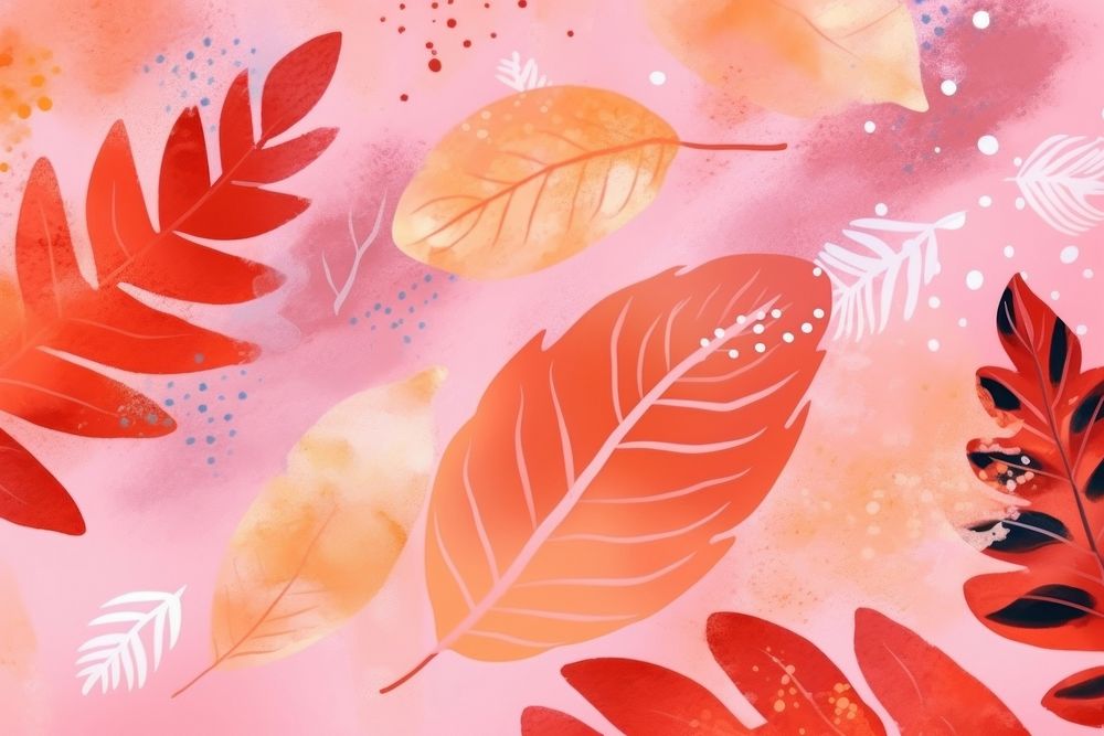 Abstract memphis autumn leaves illustration backgrounds pattern nature. AI generated Image by rawpixel.