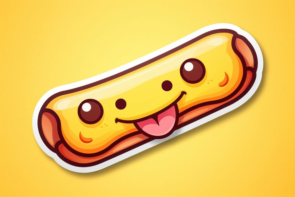 Hotdog anthropomorphic representation emoticon. AI generated Image by rawpixel.
