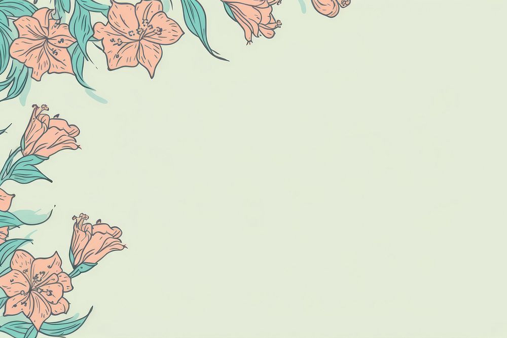 Azalea flower backgrounds pattern drawing. AI generated Image by rawpixel.
