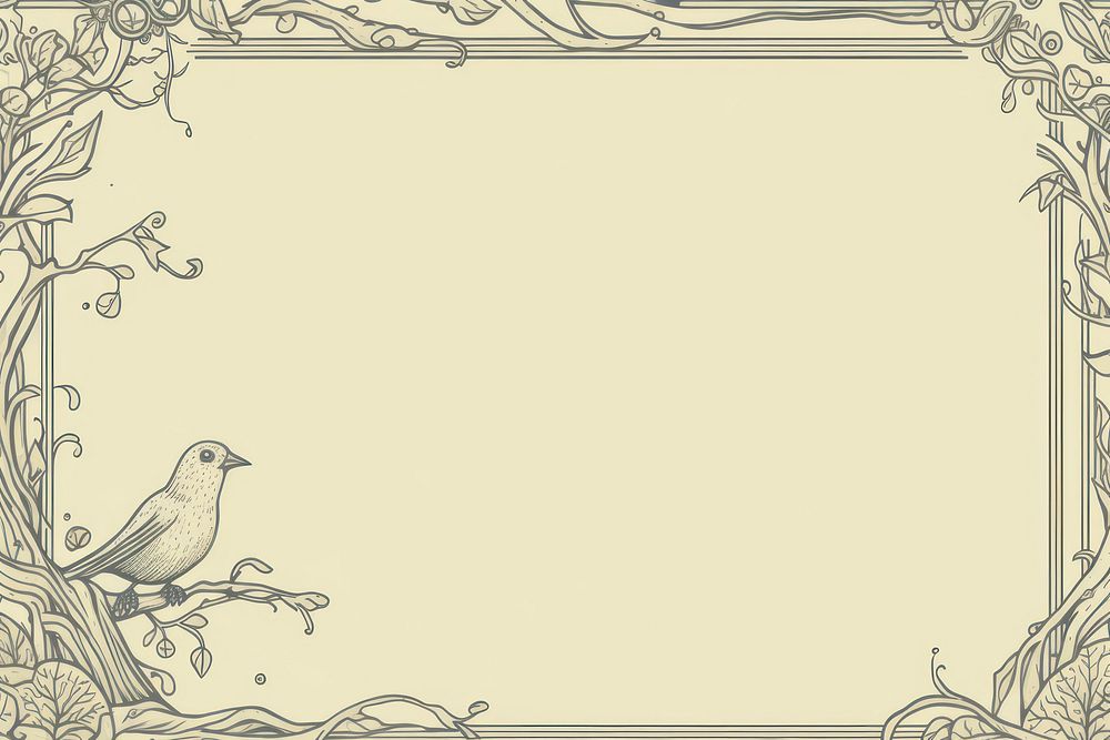 Bird frame backgrounds pattern drawing. AI generated Image by rawpixel.