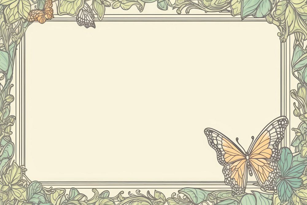 Decorative butterfly frame backgrounds art invertebrate. AI generated Image by rawpixel.
