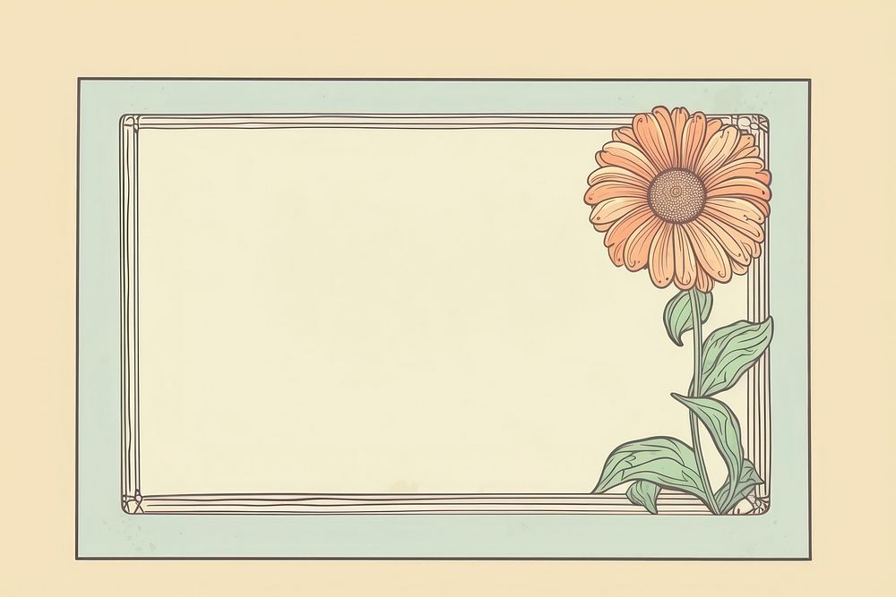 Gerbera flower sunflower frame art. AI generated Image by rawpixel.