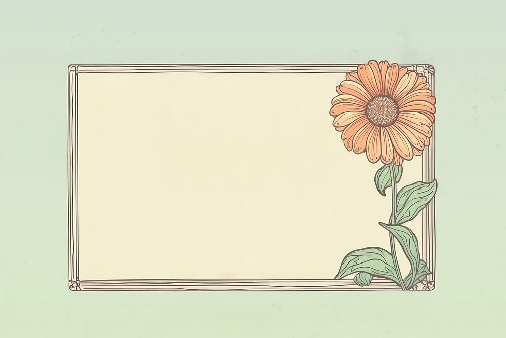 Gerbera flower plant frame art. AI generated Image by rawpixel.