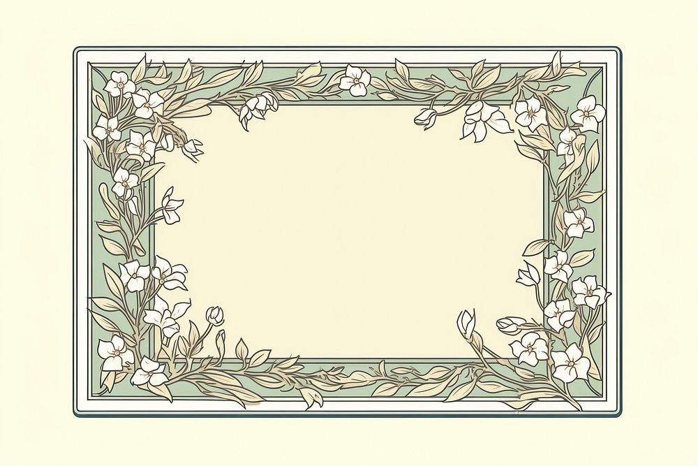 Jasmine flower pattern frame art. AI generated Image by rawpixel.