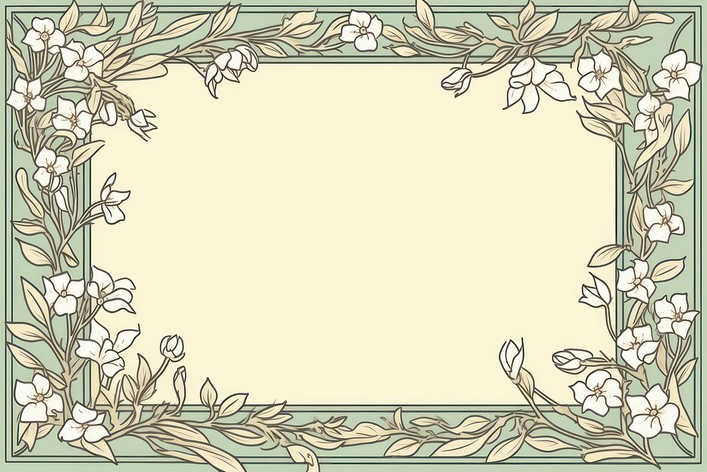 Jasmine flower backgrounds pattern frame. AI generated Image by rawpixel.