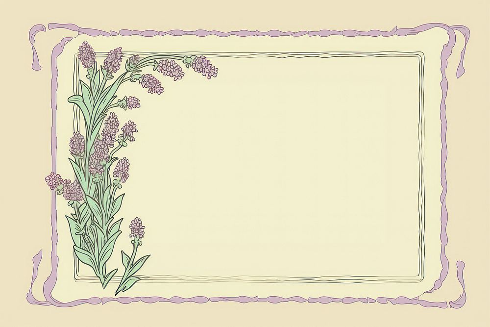 Minimal lavendel flower frame backgrounds lavender pattern. AI generated Image by rawpixel.