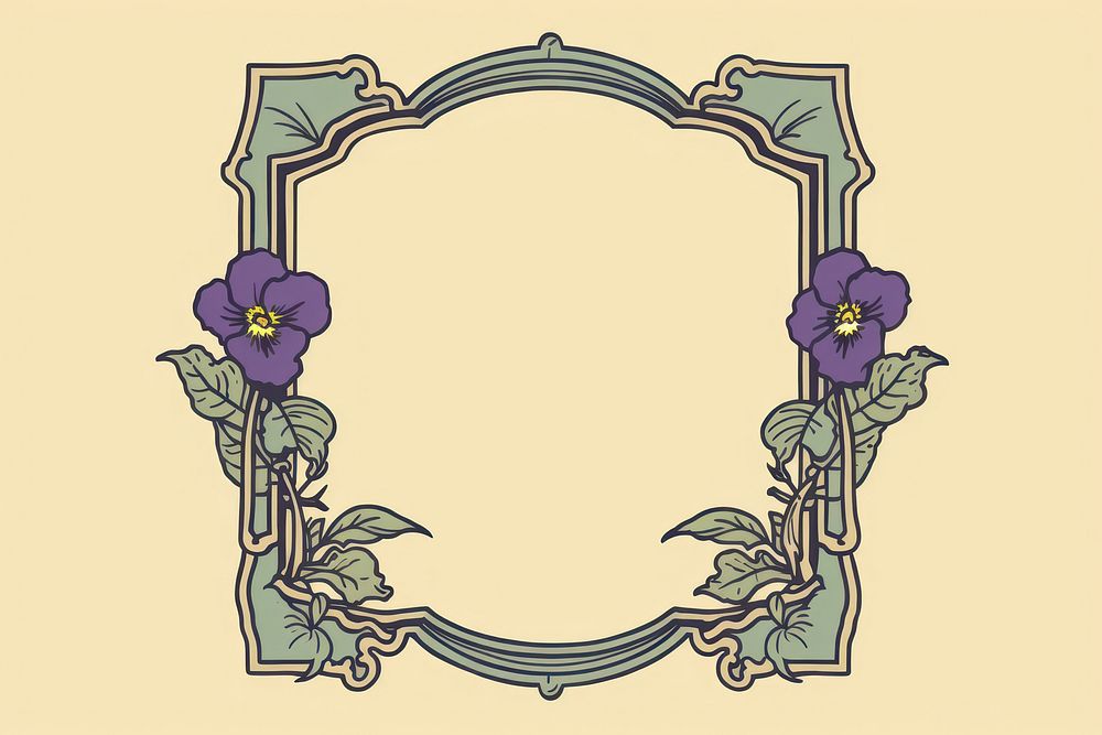 Pansy flower purple plant art. AI generated Image by rawpixel.