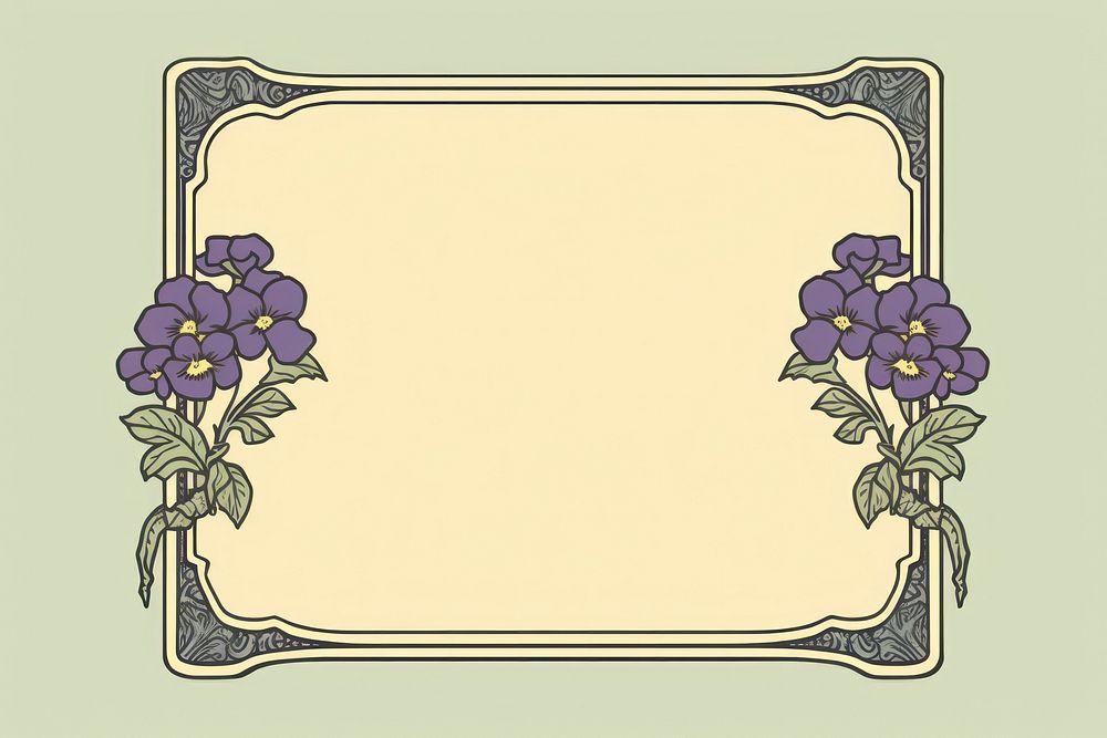 Pansy flower pattern plant frame. AI generated Image by rawpixel.