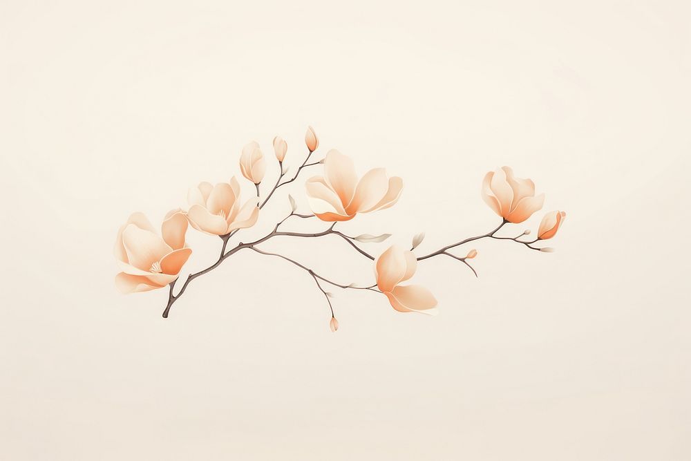 Aesthetic watercolor background flower magnolia plant. AI generated Image by rawpixel.