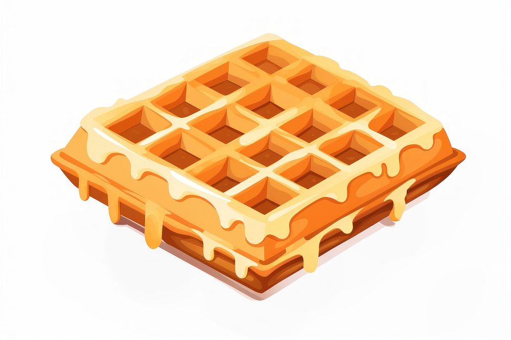 Waffle food white background rectangle. AI generated Image by rawpixel.