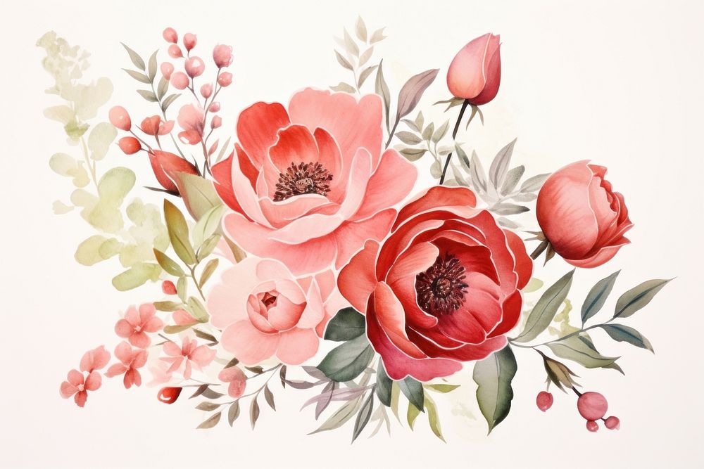 Floral bouquet painting pattern flower. AI generated Image by rawpixel.