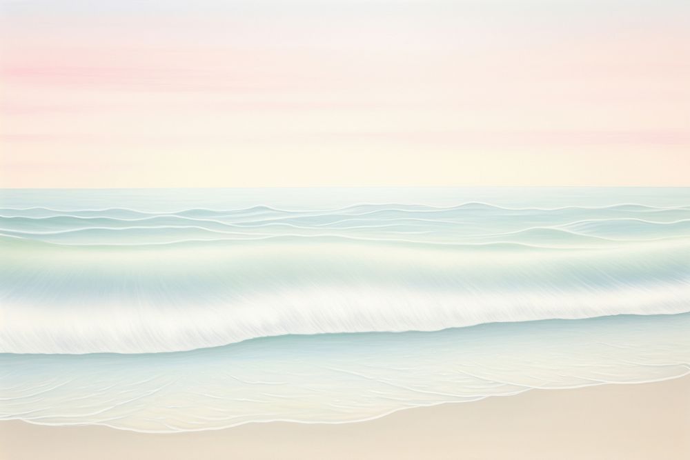 Painting of wave border backgrounds outdoors horizon. AI generated Image by rawpixel.