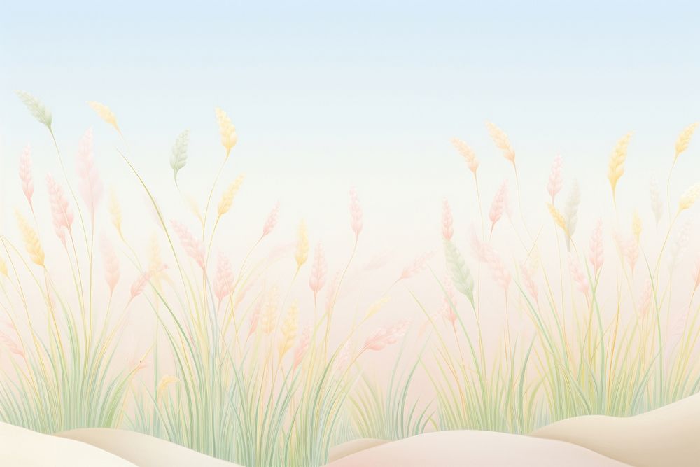 Painting of colorful grass border backgrounds outdoors nature. AI generated Image by rawpixel.