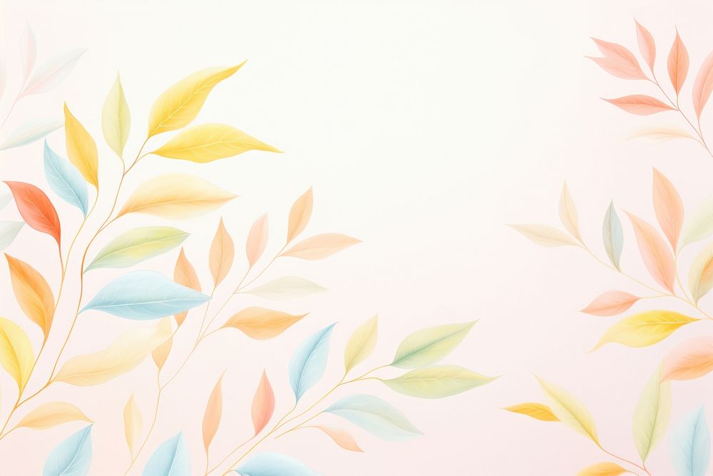Painting of colorful leaves border backgrounds pattern art. AI generated Image by rawpixel.