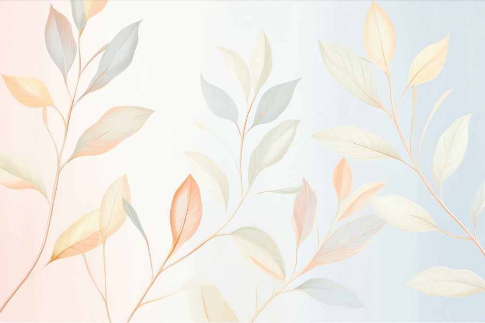 Painting of leaves border backgrounds wallpaper pattern. AI generated Image by rawpixel.