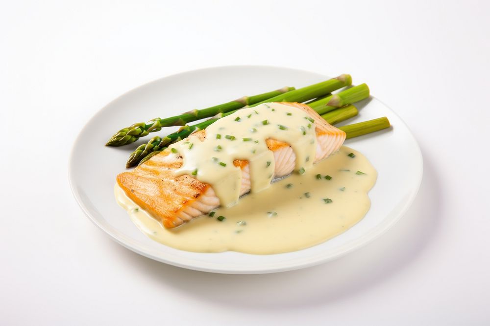 Grilled salmon asparagus vegetable seafood. AI generated Image by rawpixel.