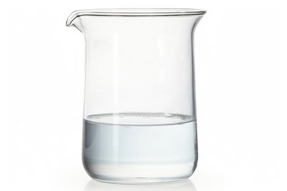 Lab glass beaker bottle white background biotechnology. AI generated Image by rawpixel.