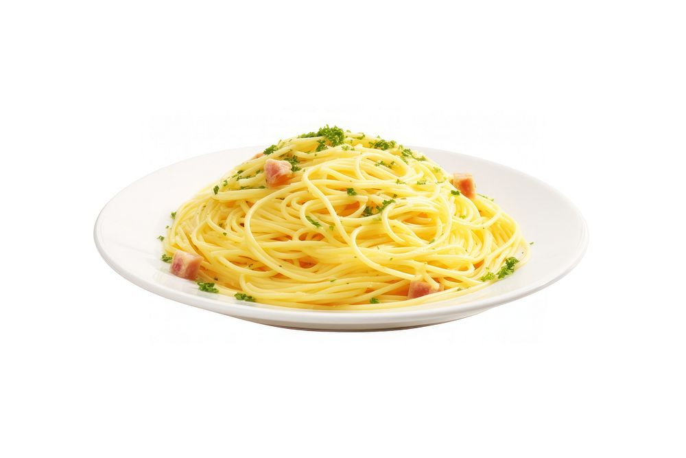 Plates of Pasta Carbonara pasta spaghetti carbonara. AI generated Image by rawpixel.