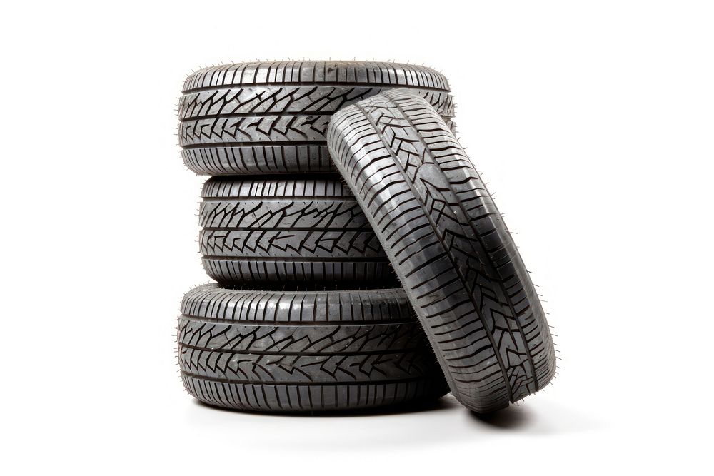 Set of black Summer tyres and discs a stack wheel tire car. AI generated Image by rawpixel.