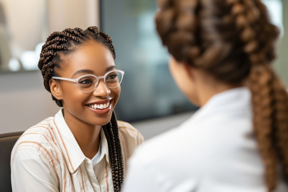 African American woman braid adult smile. AI generated Image by rawpixel.