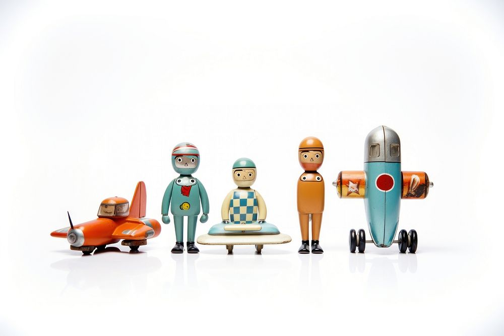 Retro tin toys figurine vehicle robot. AI generated Image by rawpixel.