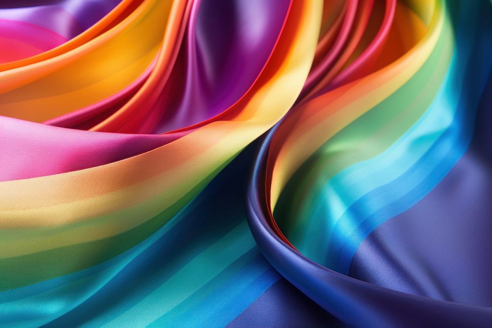 Rainbow ribbon silk backgrounds refraction. AI generated Image by rawpixel.