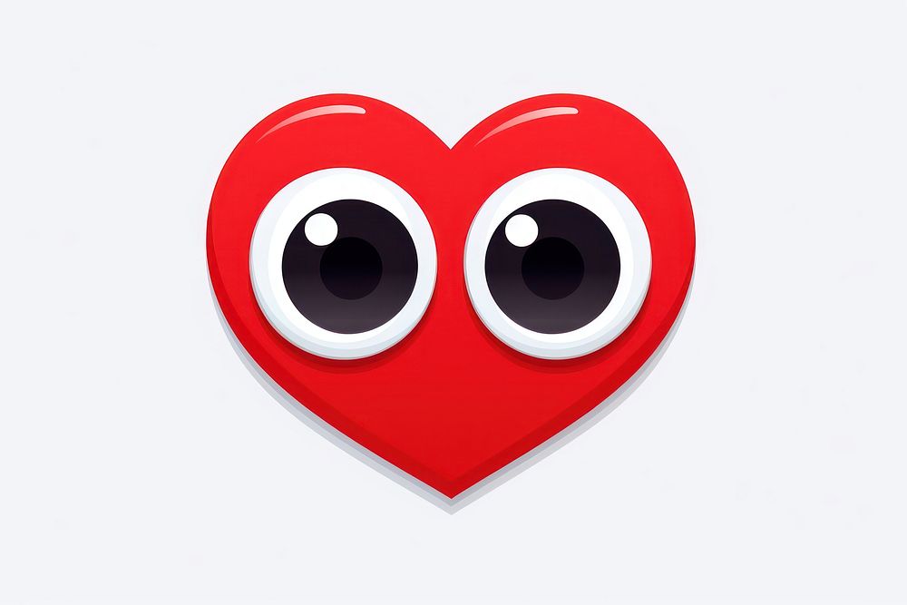 Red heart symbol eye anthropomorphic. AI generated Image by rawpixel.