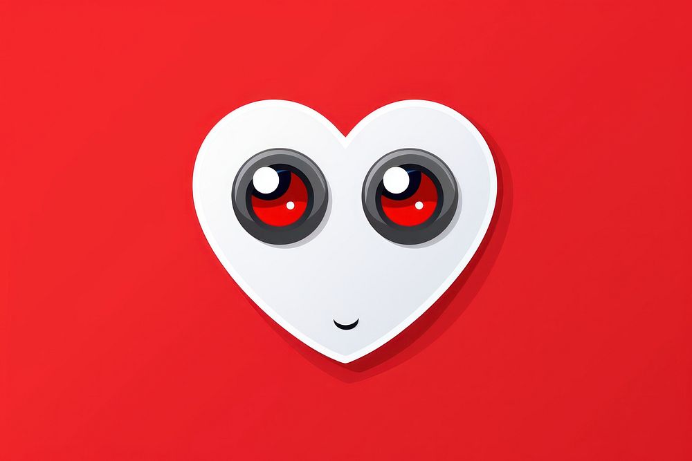 Red heart white anthropomorphic celebration. AI generated Image by rawpixel.