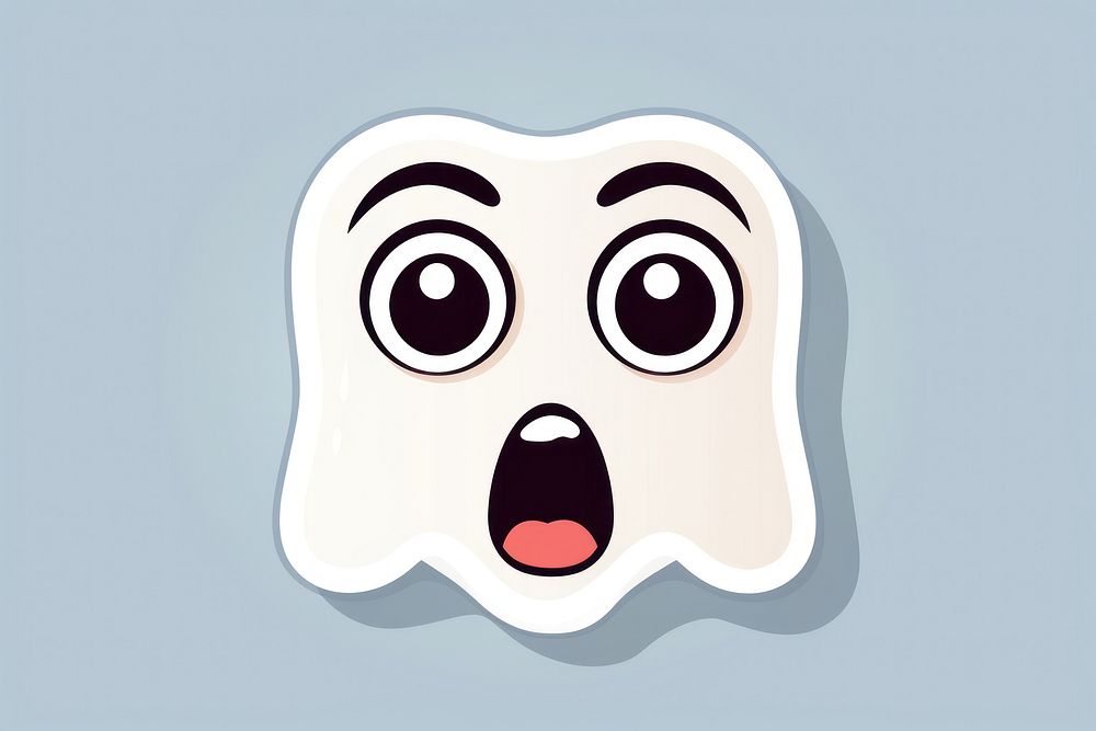 Shocked ghost white anthropomorphic representation. AI generated Image by rawpixel.